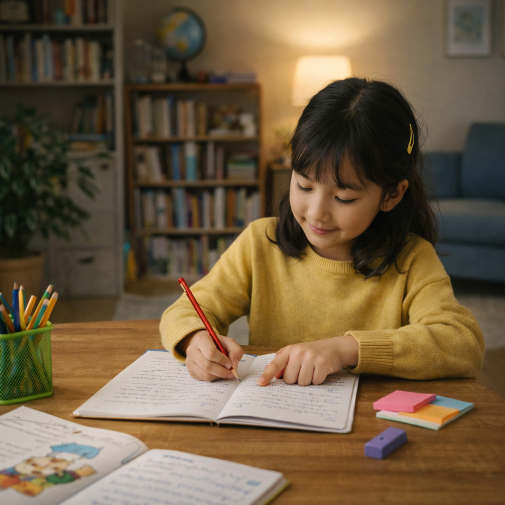 Tutor helping student with writing